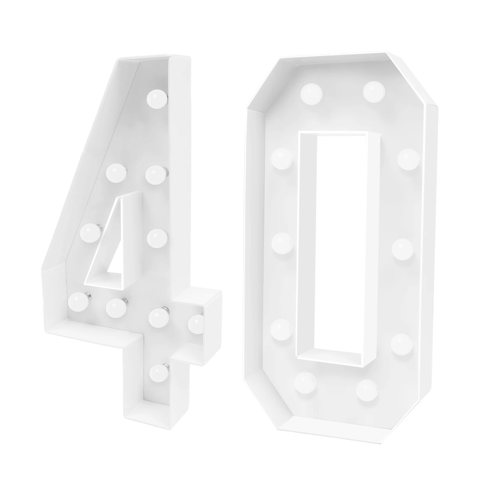 40 Light Up Numbers,40th Birthday Party Decoration,KT board 20 LED bulbs Warm Color Backdrop Pre-Cut Frame Large for Celebration