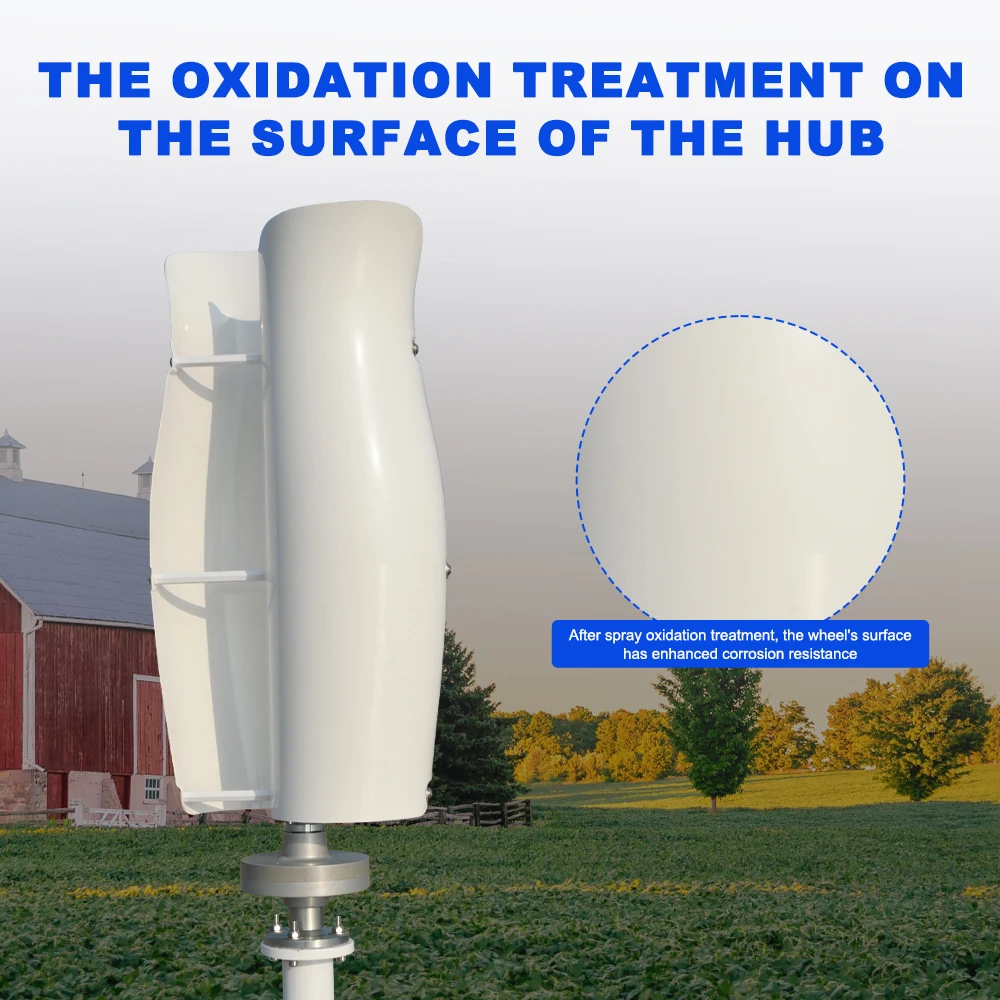 US Delivery 5000W Vertical Wind Turbine 12V/24V/48V Low-Speed Permanent Magnet Generator With Free Charging Controller