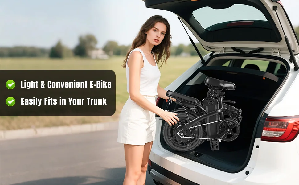 560W Adult Electric Bikes,24MPH,48V10.4AH Removable Battery,14inch Folding Electric Bike,Multi-Shock Absorption Electric Bicycle