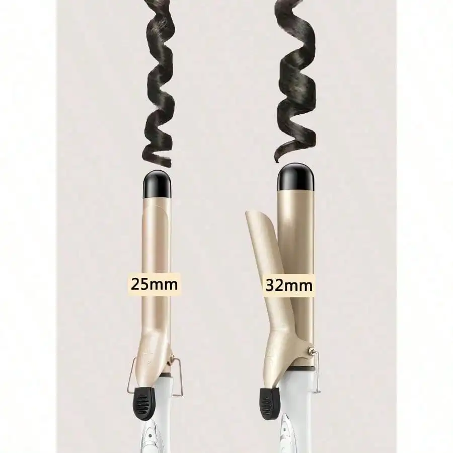 25mm & 32mm Large Barrel Curling Iron for Women, Hair Curling Wand with One-Button Control, Hair Curler for Loose Waves, Soft Curls & Voluminous Hairstyles, Easy-to-Use Portable Hair Styling Tool for Home, Travel & Daily Use