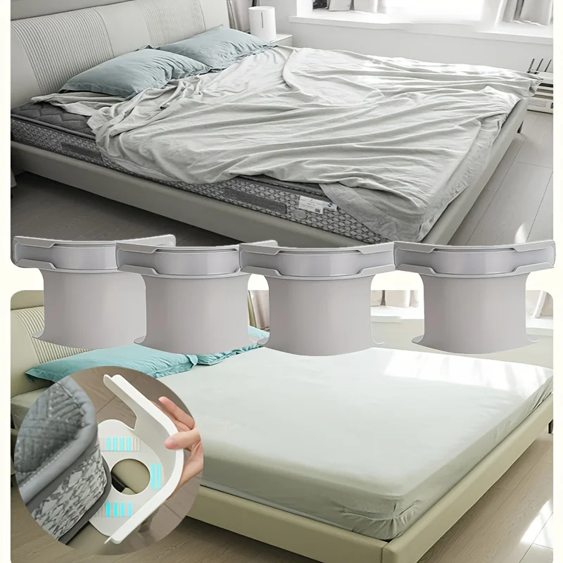 4 Heavy Bed Sheet Holders - Non-slip, Safe Mattress Straps Suitable for All Sizes of Bed Sheets, Easy to Install, Secure