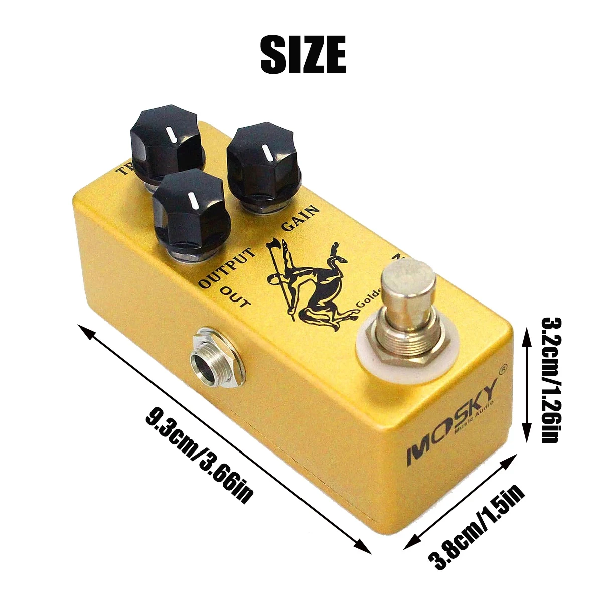 MOSKY Golden Horse Mini Overdrive Guitar Effect Pedal True Bypass Analog Circuit Dual Mode for Electric Guitar Bass
