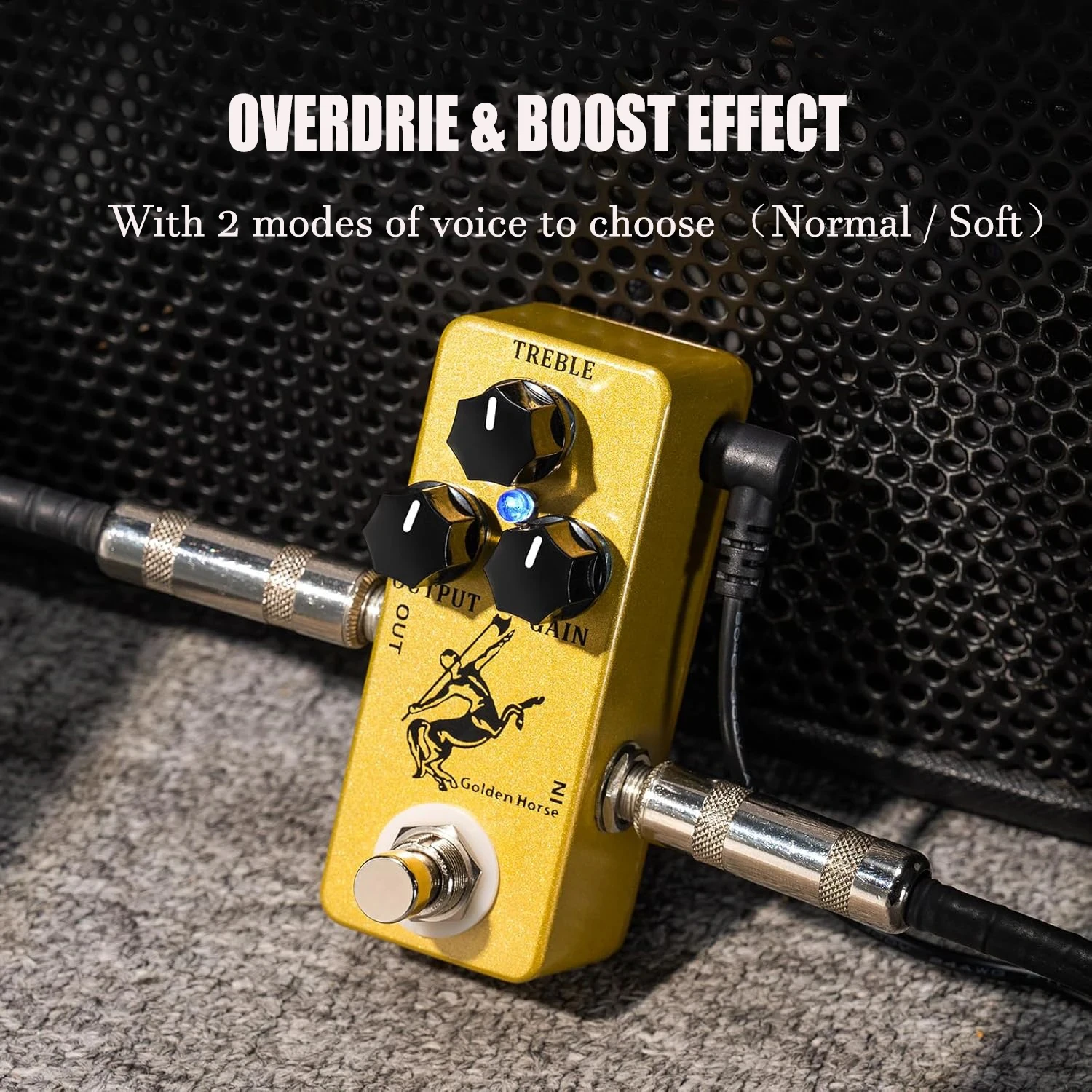 MOSKY Golden Horse Mini Overdrive Guitar Effect Pedal True Bypass Analog Circuit Dual Mode for Electric Guitar Bass