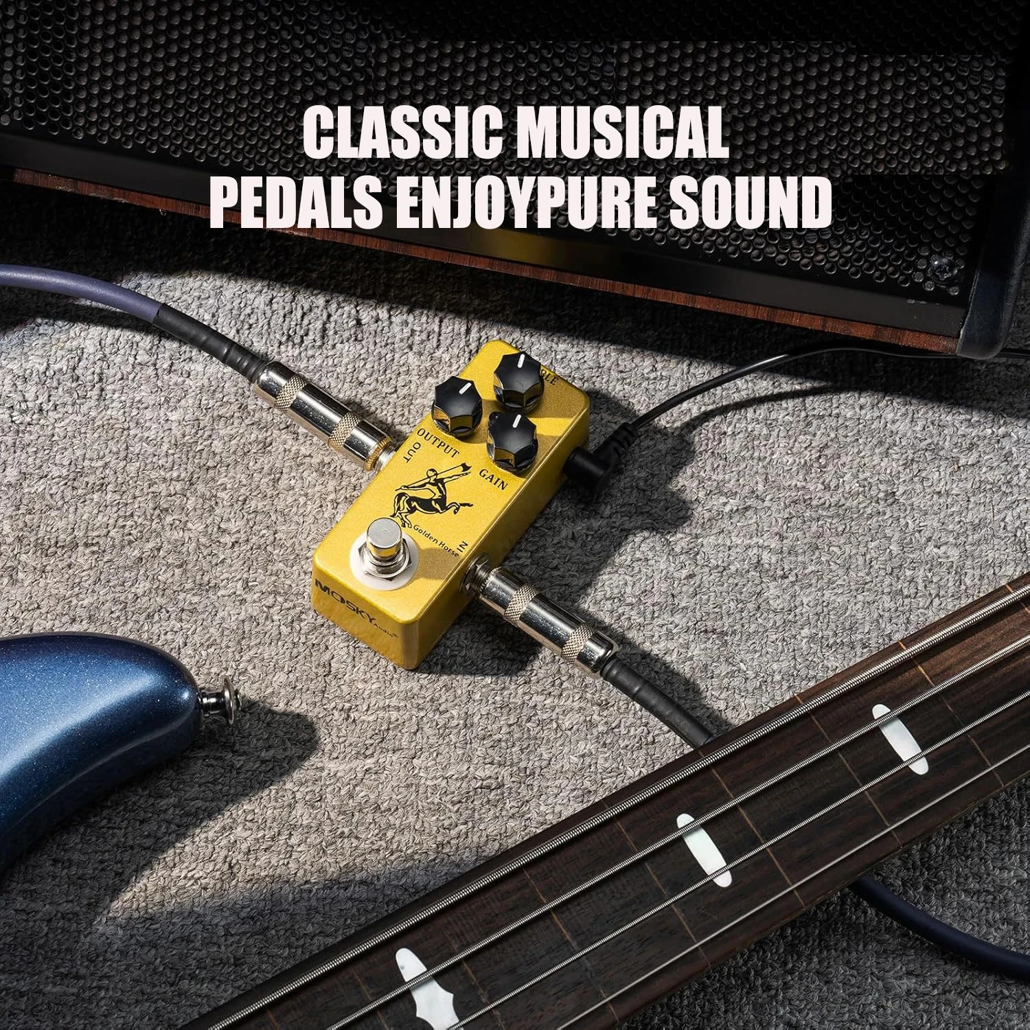 MOSKY Golden Horse Mini Overdrive Guitar Effect Pedal True Bypass Analog Circuit Dual Mode for Electric Guitar Bass