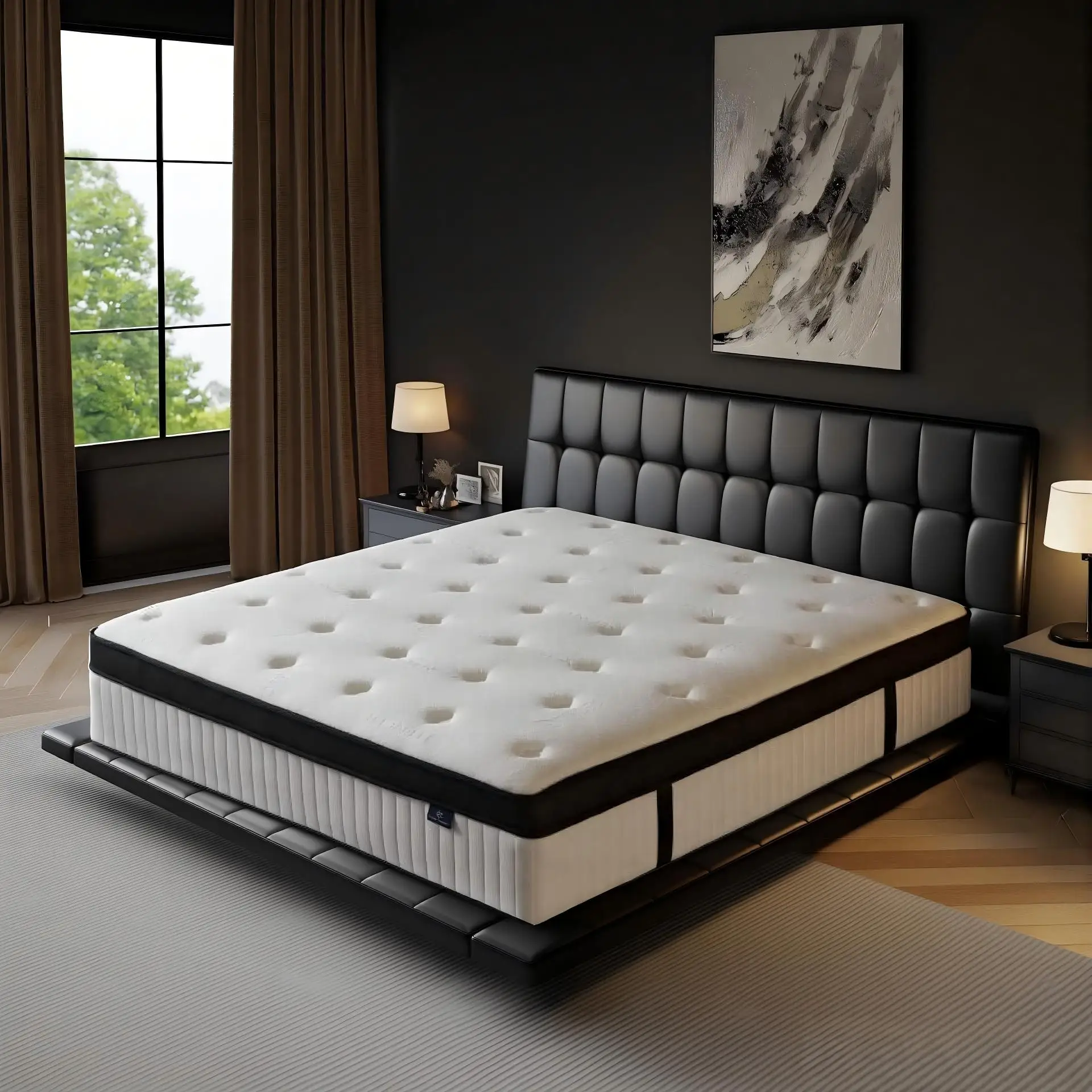 CAREBODY 12/14 Inch Queen Size Hybrid Double Mattress with Memory Foam and Pocket Springs, Medium Firm,Motion Isolation