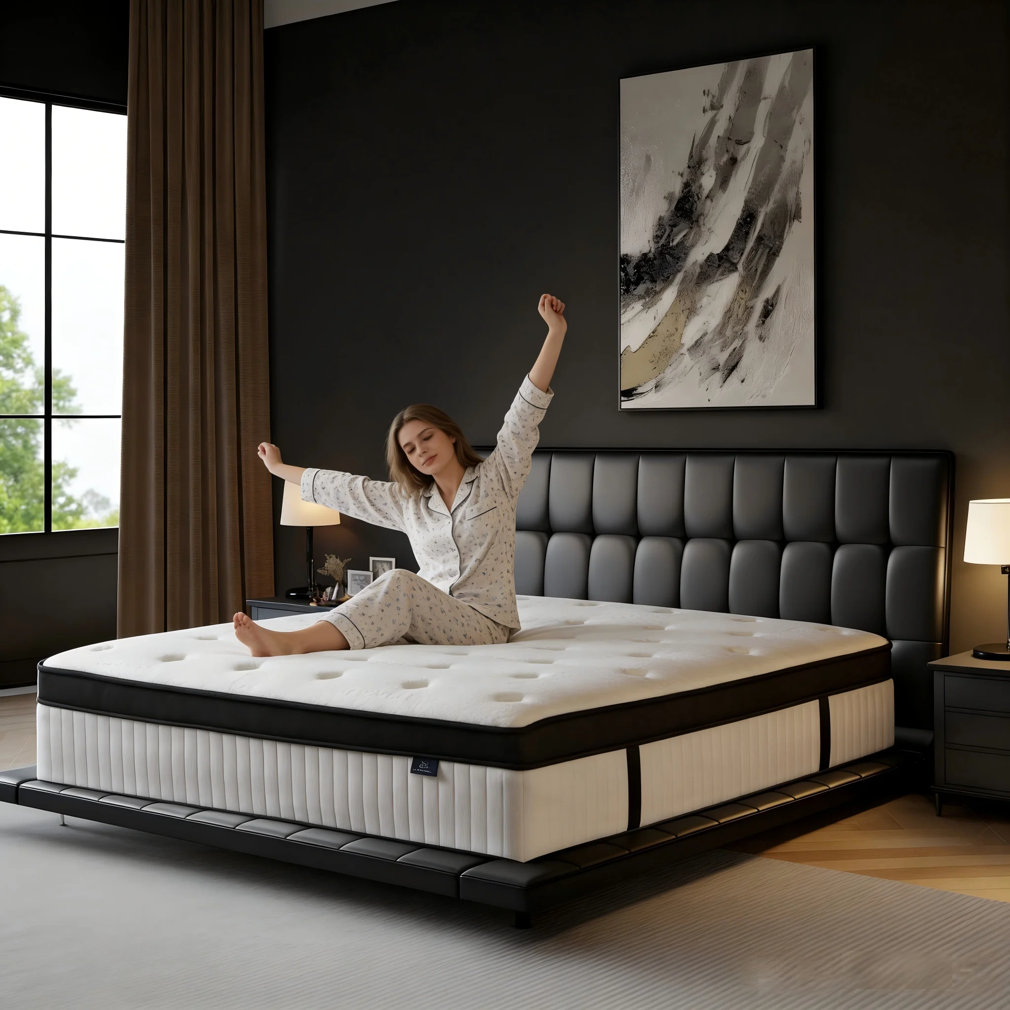 CAREBODY 12/14 Inch Queen Size Hybrid Double Mattress with Memory Foam and Pocket Springs, Medium Firm,Motion Isolation