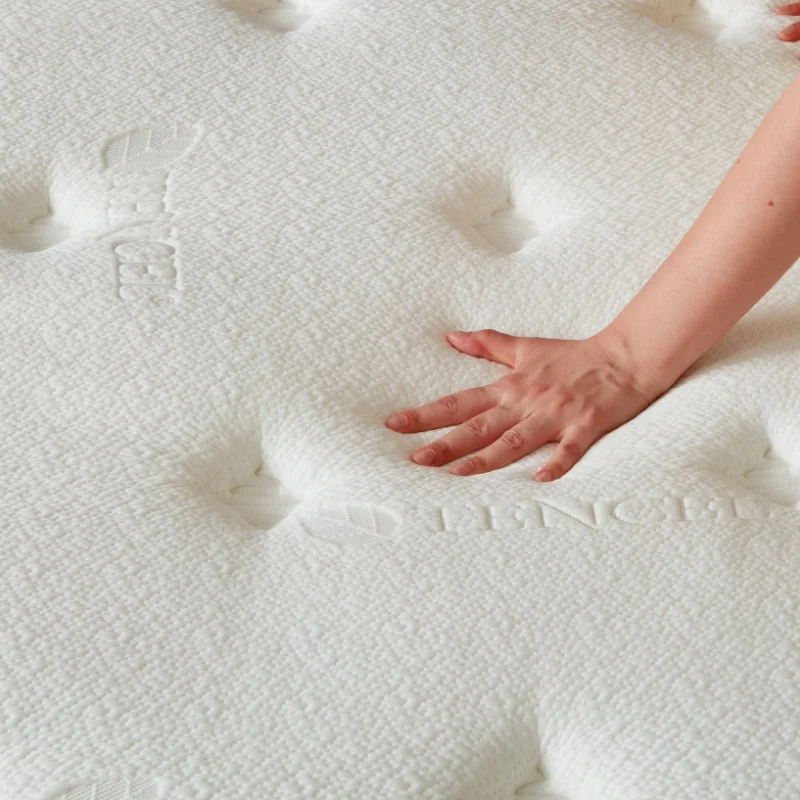 CAREBODY 12/14 Inch Queen Size Hybrid Double Mattress with Memory Foam and Pocket Springs, Medium Firm,Motion Isolation