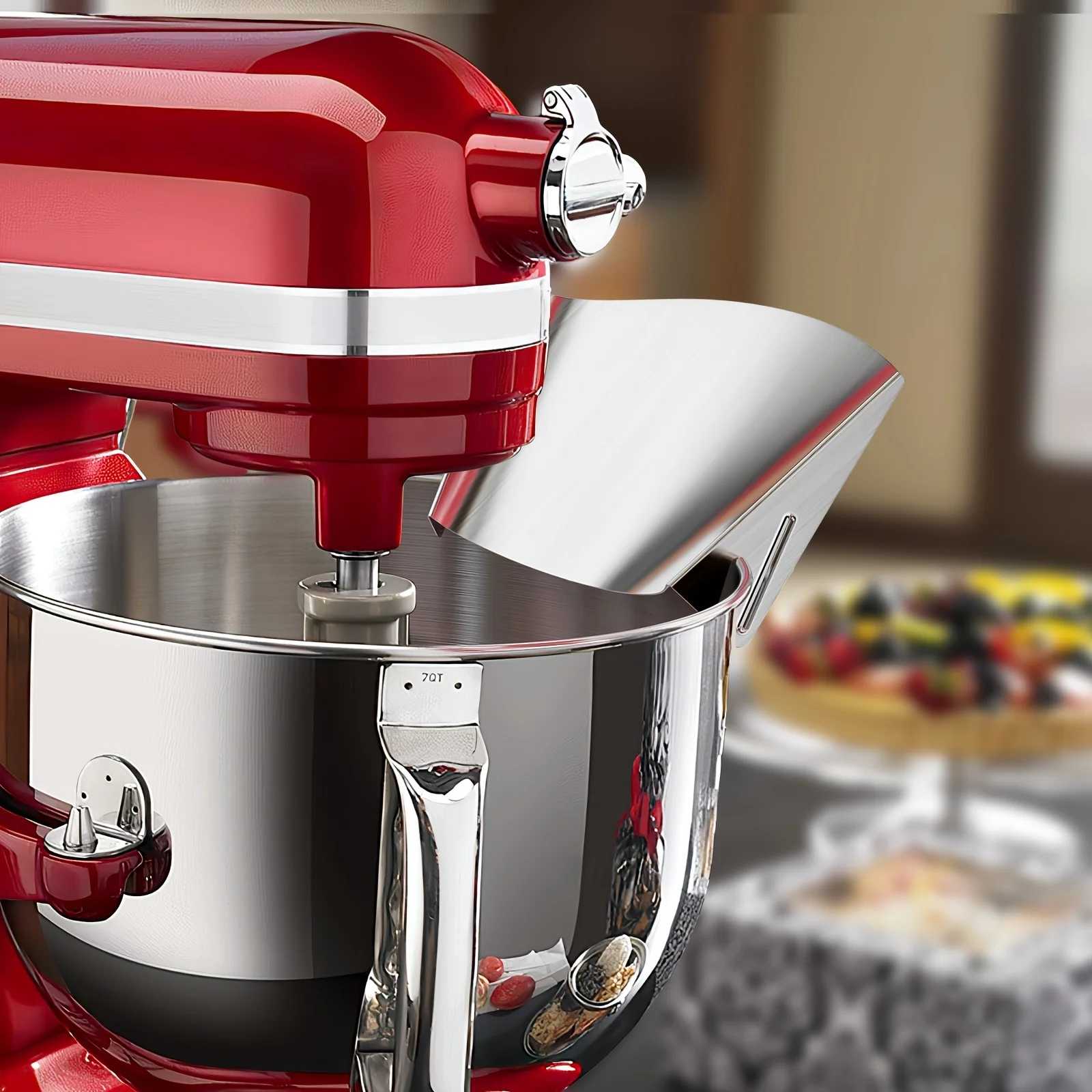 1pc Stainless Steel Pouring Chute Suitable For KitchenAid Mixer Bowl Accessoriesi, Dshwasher Safe, Sturdy and Durable