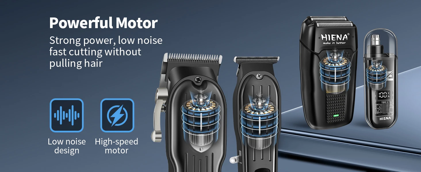 Professional Hair Clipper Kit Rechargeable Cordless Barber Kit and Hair Cutting Set Electric Foil Shavers and Beard Trimmers