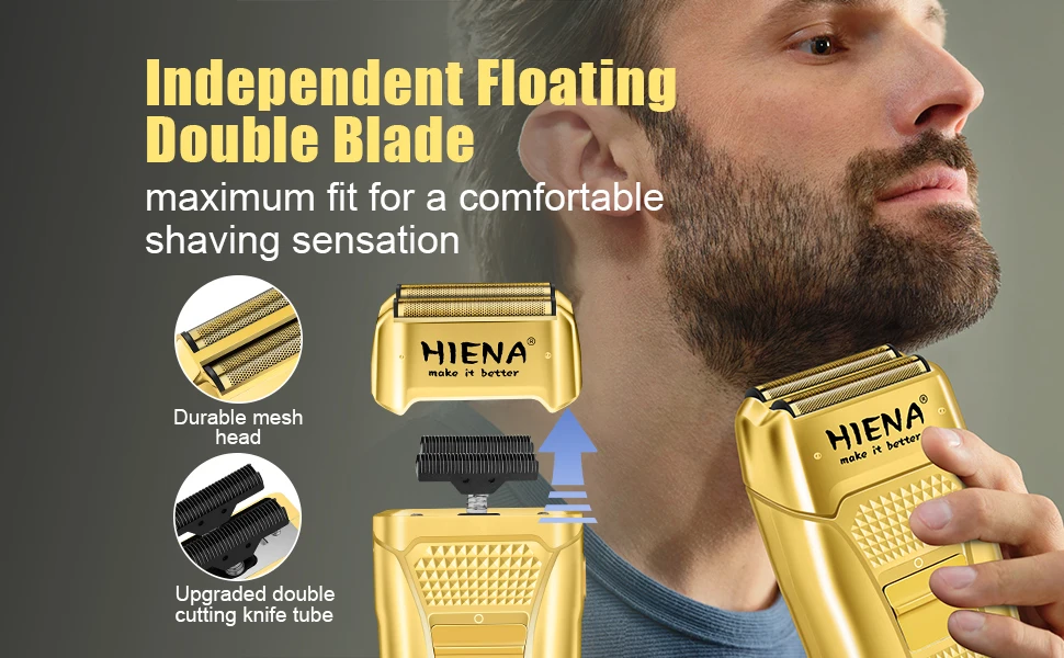 HINEA Hair cutting machine hair clipper Professional Rechargeable USB Hair Clipper Set with Display (Gold) for men Beauty tools