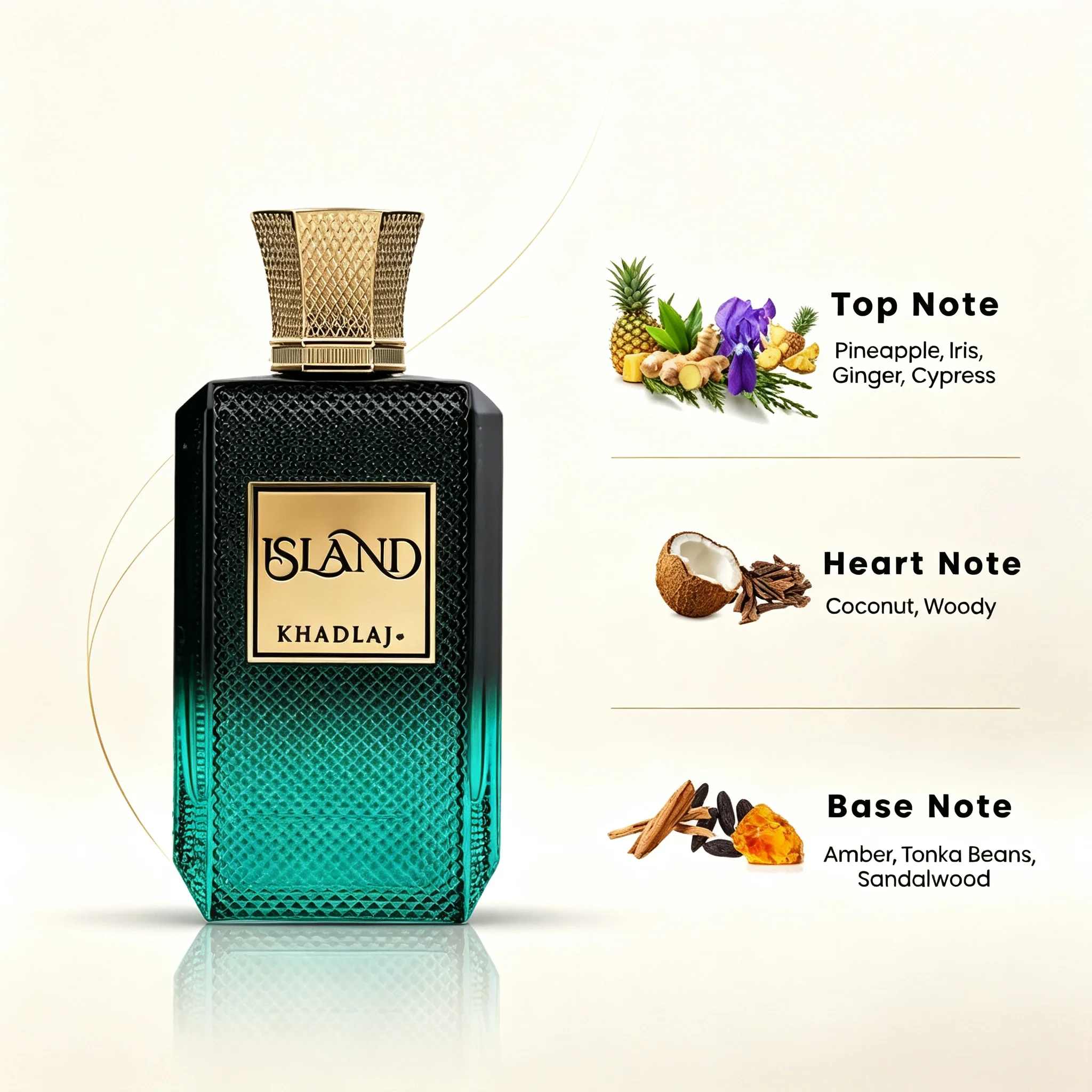 Khadlaj Island Unisex Extrait De Parfum Spray 3.4 Oz - Long-Lasting Fragrance for Men And Women