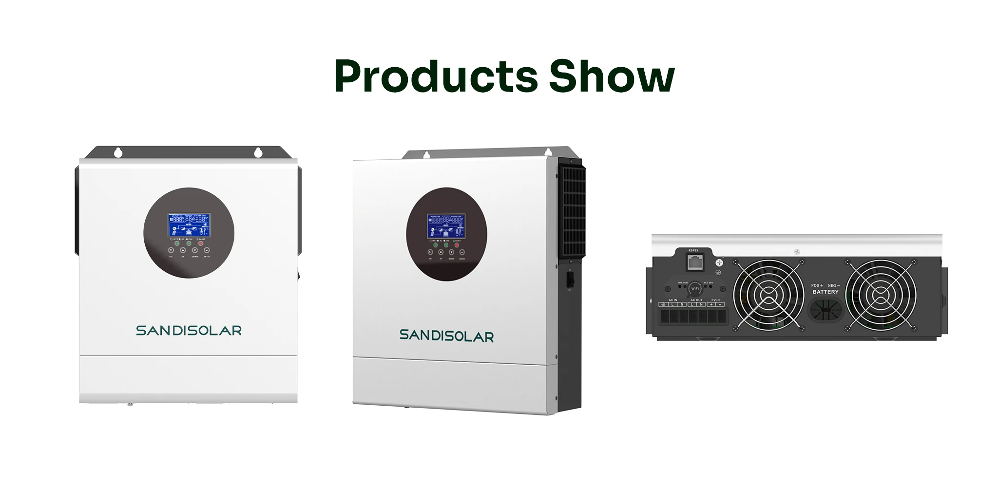 SANDISOLAR 3KW Hybrid Solar Inverter 110VAC 120VAC Output Pure Sine Wave for 24V Battery MPPT 100A Controller Max PV 500V