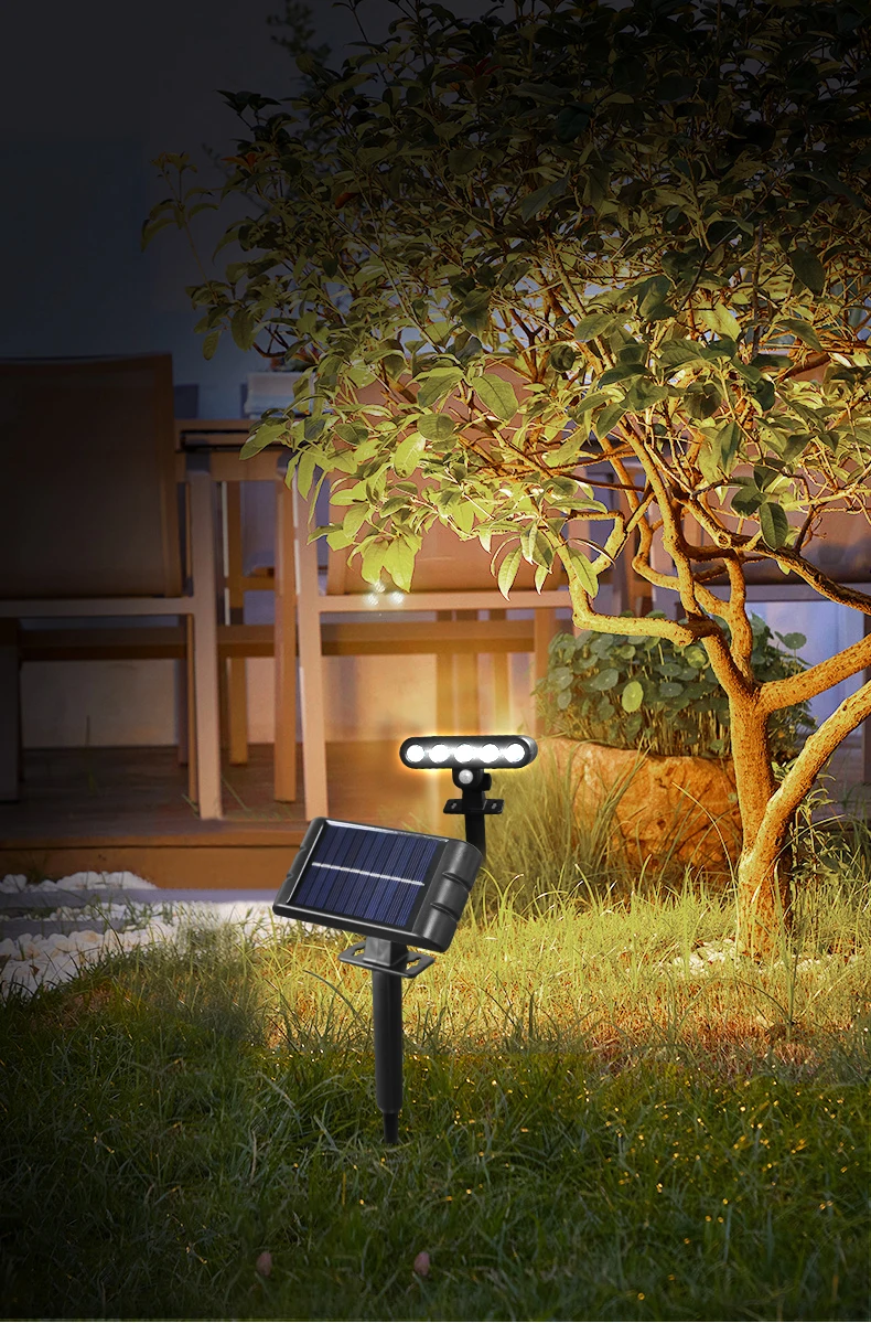 4 PACK Solar Outdoor Spotlights 1200mAh Lawn Flag Lights Landscape LED Ground Lights Walkway Driveway Landscape Camping Li-ion 18650 battery Gardens Trees And Courtyards Pathway Lights Lamp
