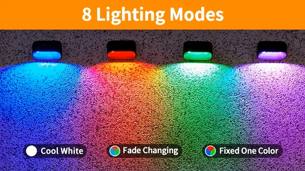 Solar Wall Lamp Solar Fence Lights with Warm White RGB Modes For Backyard Patio Deck Railing Wall Outdoor Waterproof Decor Light