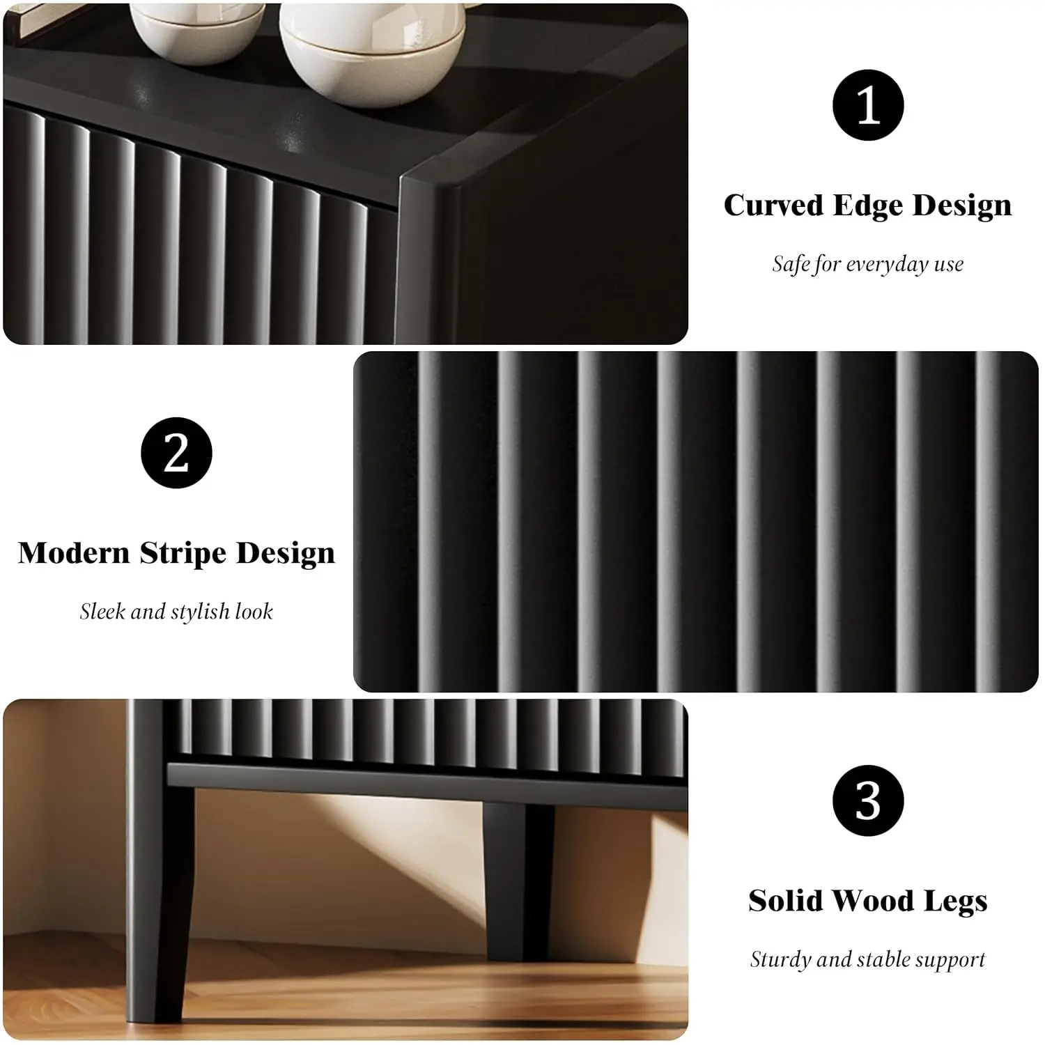 4 Drawer Dresser 31.5 Wide Fluted Front Metal Handles Bedroom Living Room Entryway Storage, Customized