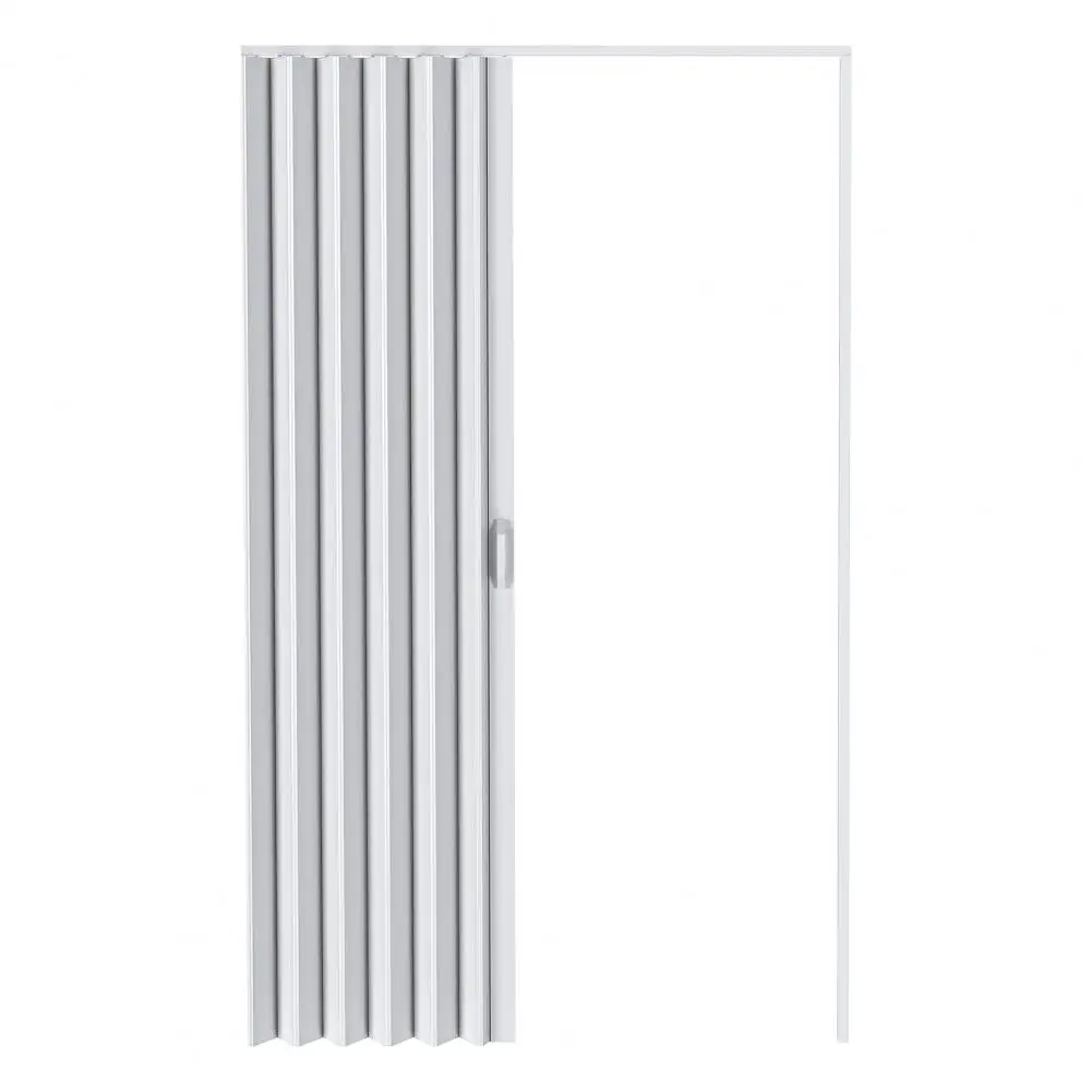 PVC Accordion Folding Door 48/60x80in, Interior Bifold Closet Door with Handle Latch and Full Installation Hardware