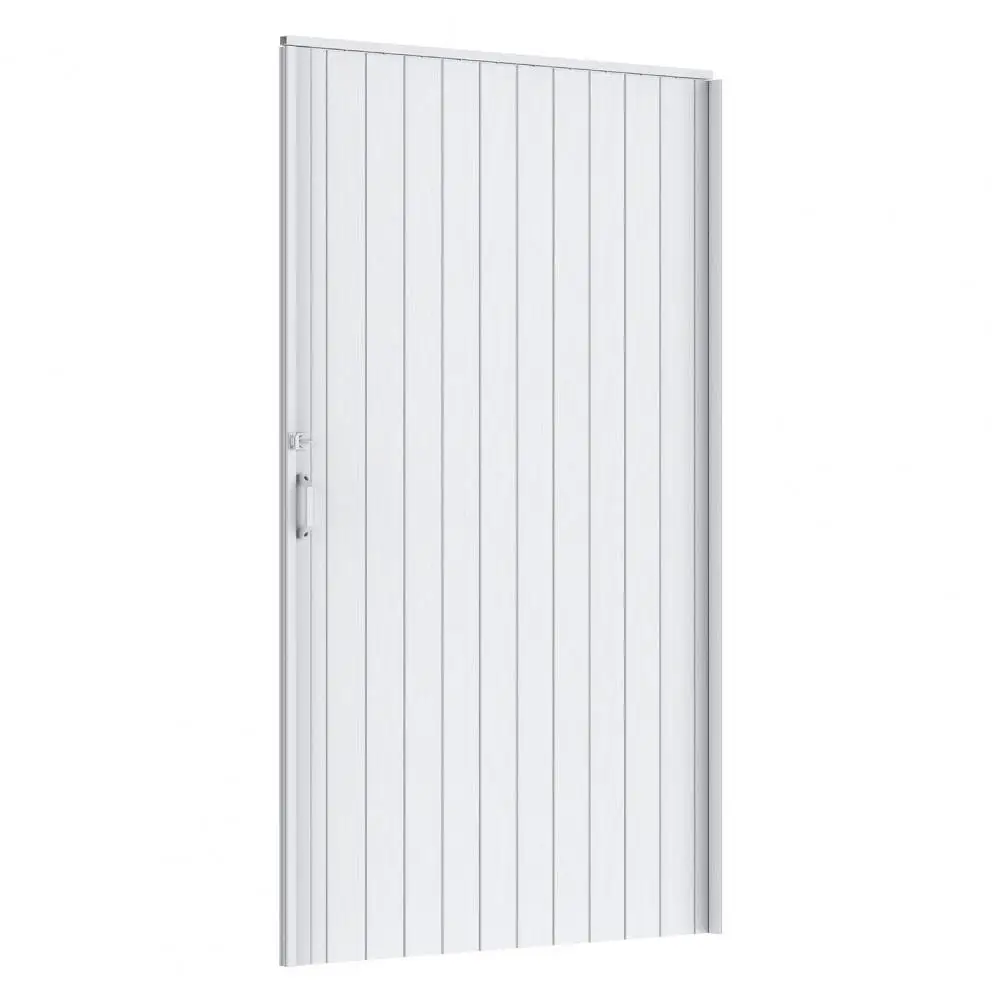 PVC Accordion Folding Door 48/60x80in, Interior Bifold Closet Door with Handle Latch and Full Installation Hardware