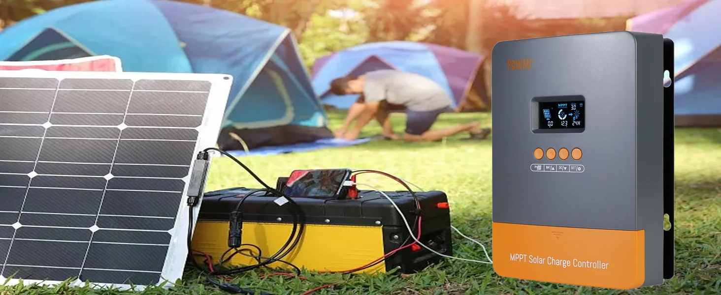 PowMr 60A 80A 100A MPPT Solar Charge Paralllel Controller 12V 24V 36V 48V Max PV 160Vdc Fit Lithium Batteria for Home RV Boat Camp Local Stock