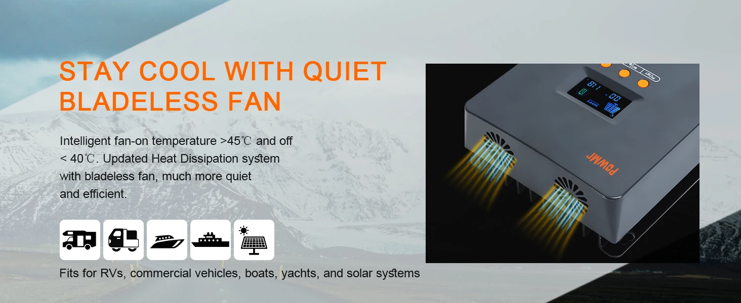 PowMr 60A 80A 100A MPPT Solar Charge Paralllel Controller 12V 24V 36V 48V Max PV 160Vdc Fit Lithium Batteria for Home RV Boat Camp Local Stock