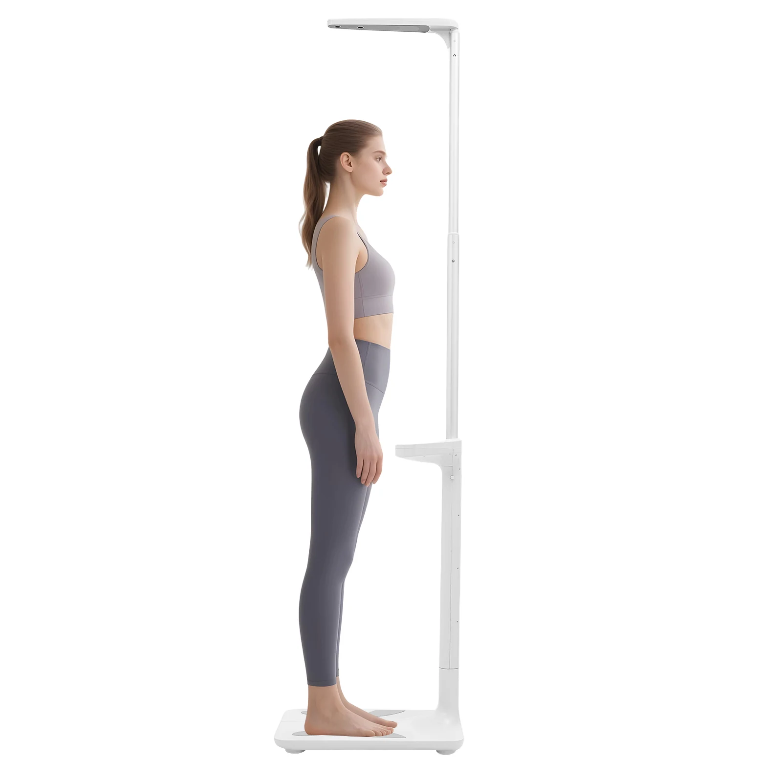 Ultrasonic Height and Weight Scale 200kg/440lbs High Precision Digital Body Fat Analyzer 76.77inch Tall LCD Display with Voice Broadcast Muscle Bone Mass BMI Sturdy Aluminum Base Floor Standing Scale for Home Gym Fitness Weight Loss Health Monitoring