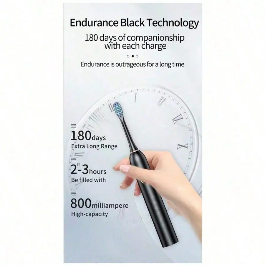 Popular Toothbrush, Adult Household Soft-Bristled Sonic Electric Toothbrush USB Rechargeable Couple Toothbrush, With Four Brush Heads