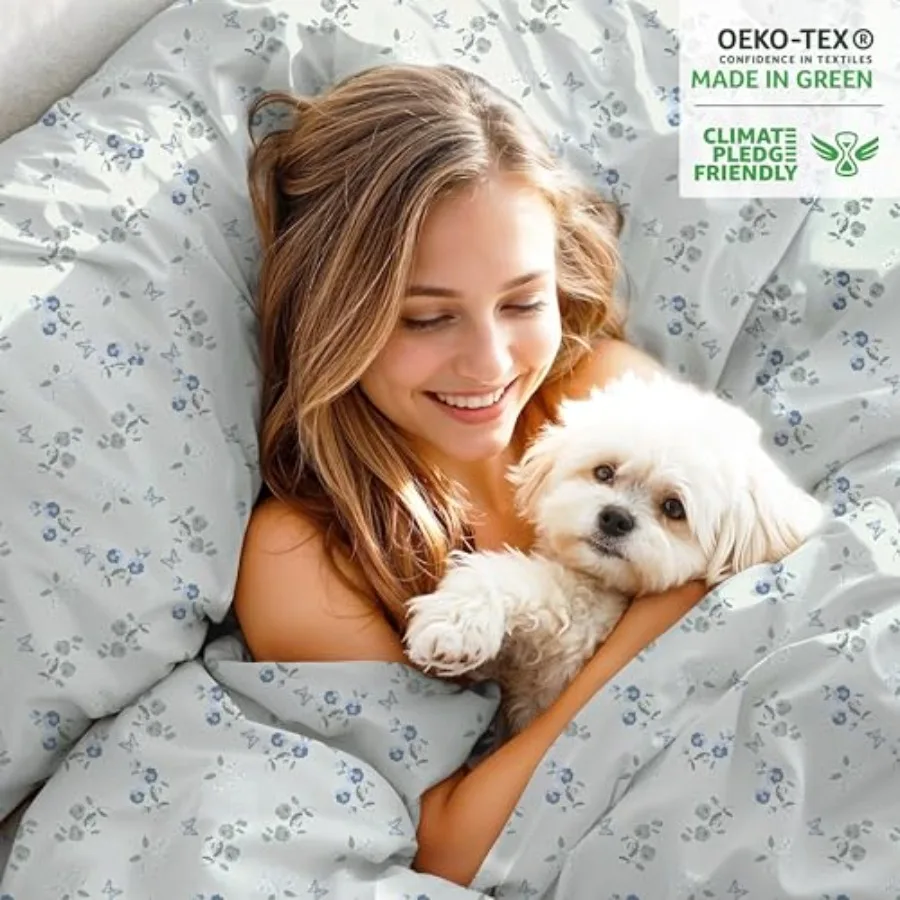 100% Cotton Organic Percale Sheets Size Crisp Cooling Bed Sheets for Hot Sleepers, Deep Pocket 15", Soft Peach Finish, Breathab