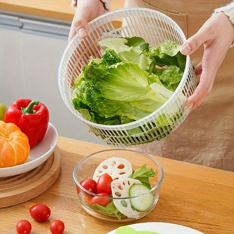Multifunctional Household Manual Vegetable Dehydrator - Salad Spinner with Fruit, Lettuce Drain Basket | Home Kitchen Gadgets