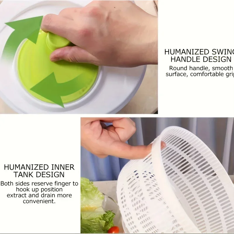 Multifunctional Household Manual Vegetable Dehydrator - Salad Spinner with Fruit, Lettuce Drain Basket | Home Kitchen Gadgets
