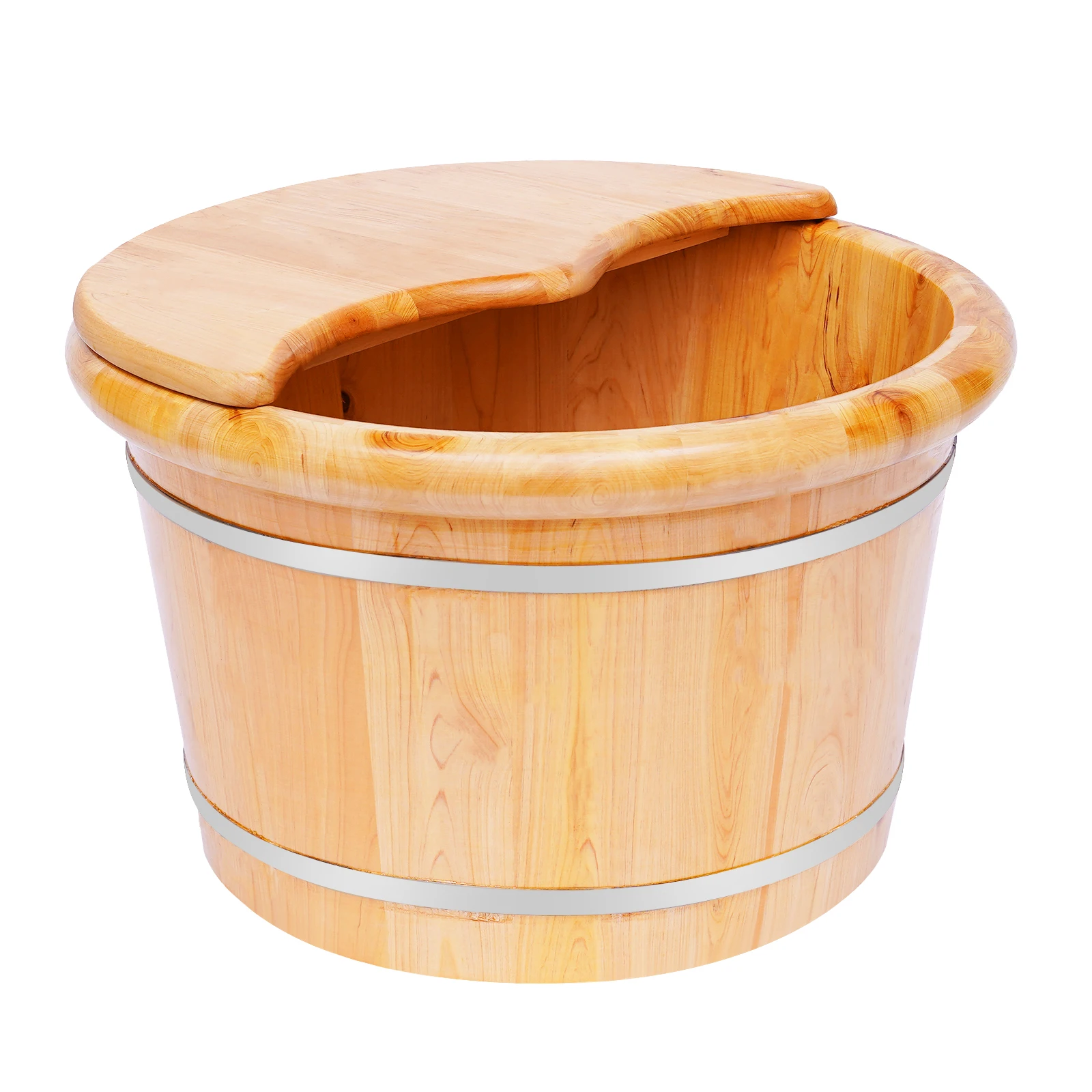 Foot Bath Massager Cedar Wood Color Free Standing Footbath Basin Foot Soaking Bath Basin Foot Bucket Footbathing Home Supplie