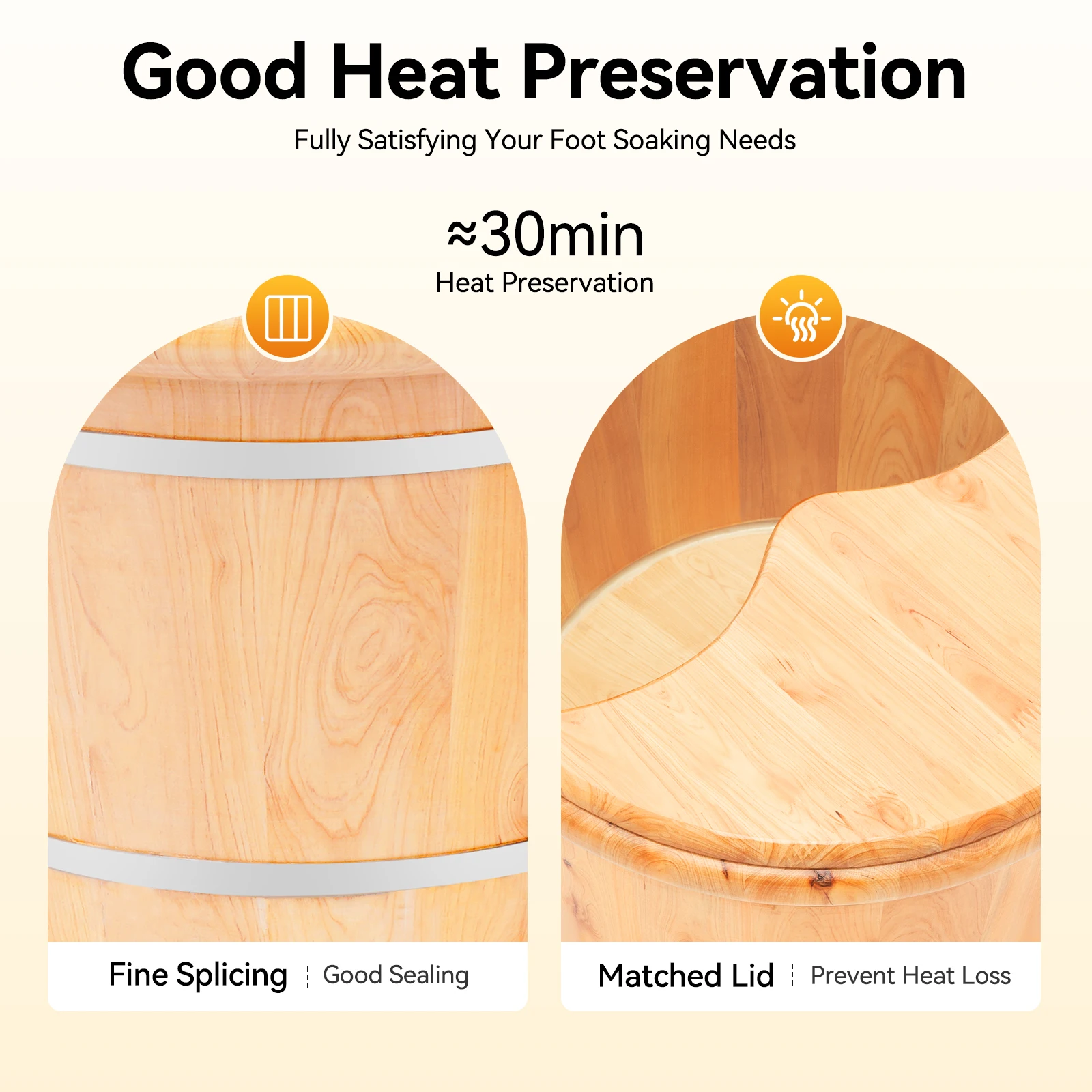 Foot Bath Massager Cedar Wood Color Free Standing Footbath Basin Foot Soaking Bath Basin Foot Bucket Footbathing Home Supplie