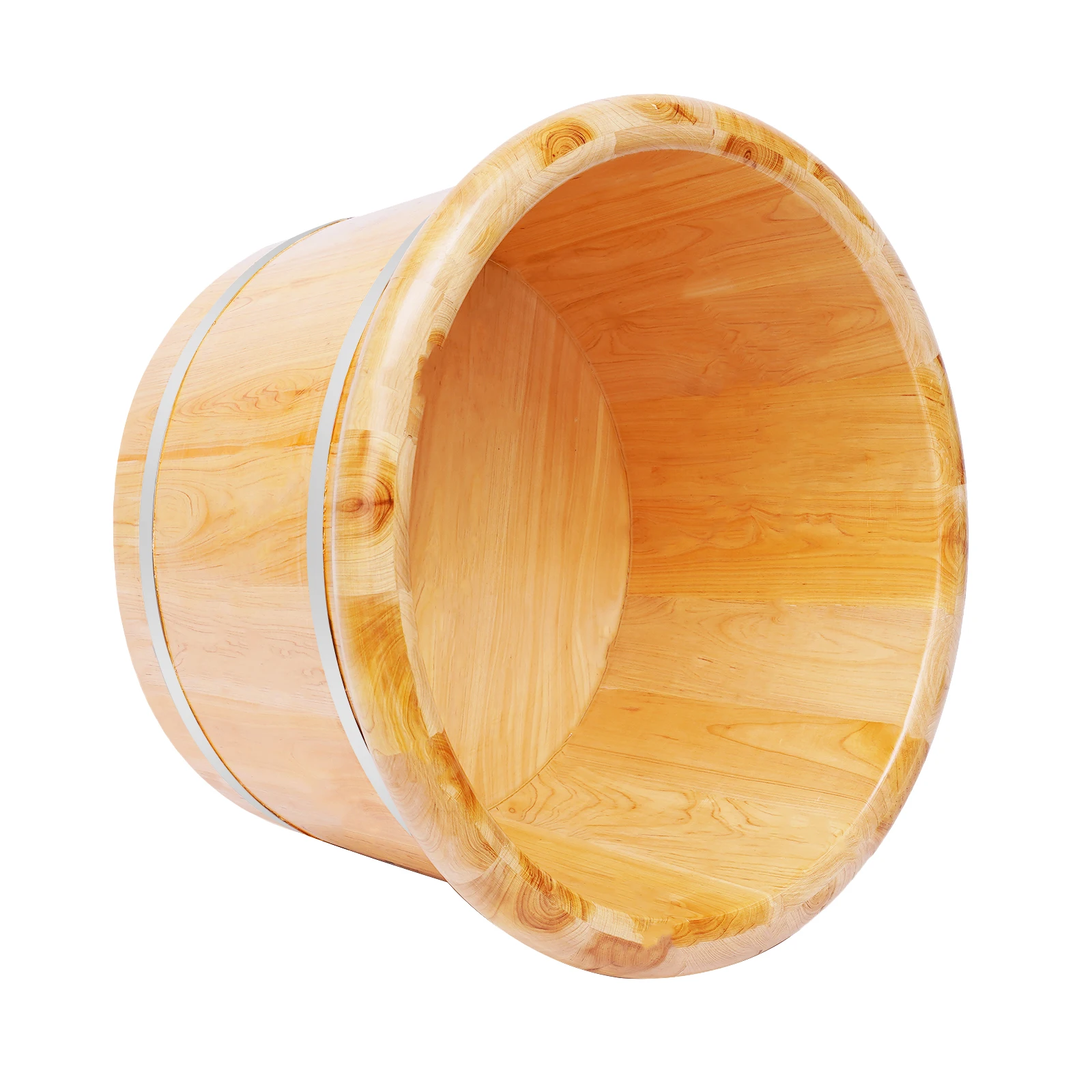 Foot Bath Massager Cedar Wood Color Free Standing Footbath Basin Foot Soaking Bath Basin Foot Bucket Footbathing Home Supplie