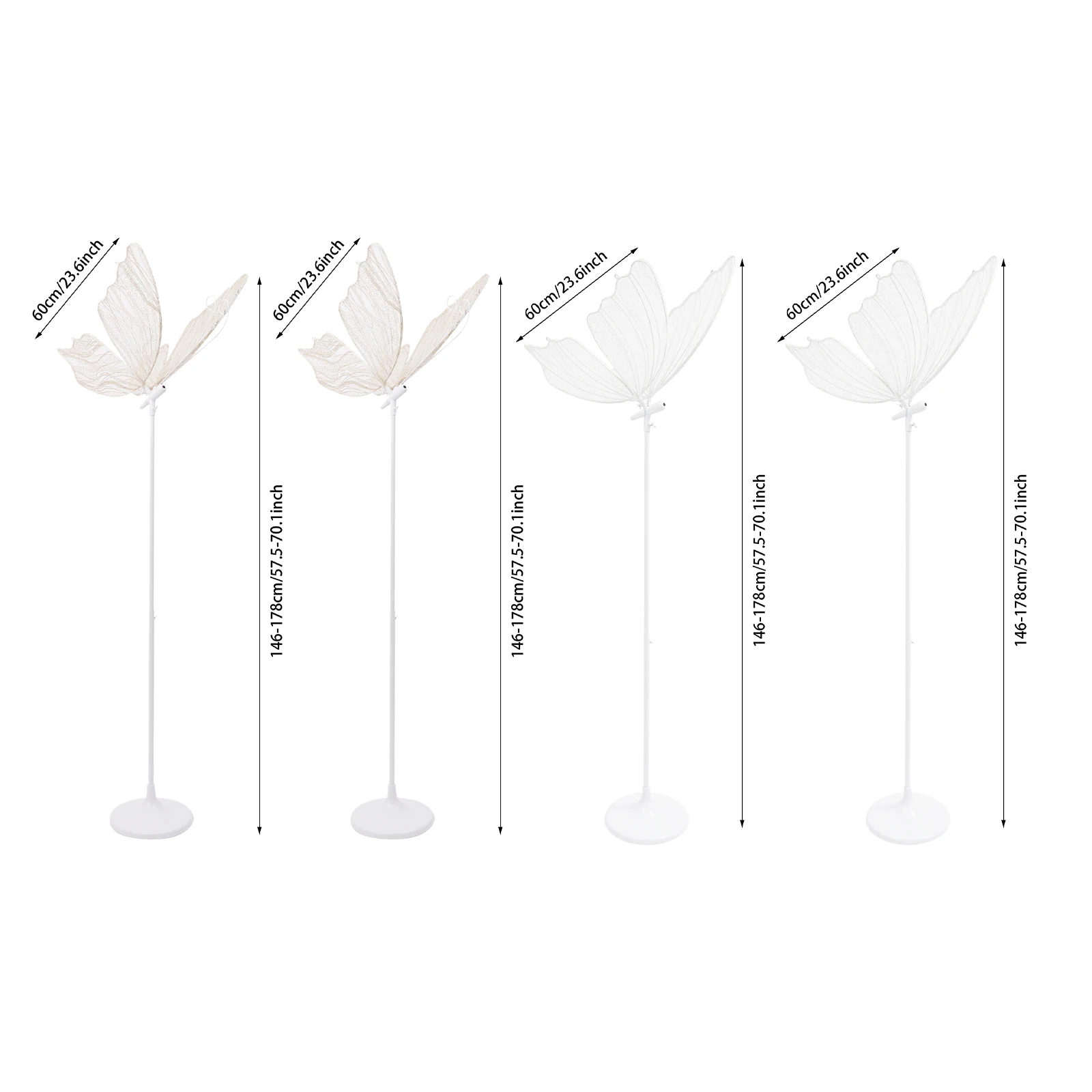 48W LED Strip Light LED 2pcs Wedding Butterfly Floor Lamp Hanging Light Romantic Hanging Wedding Butterfly Decoration Props