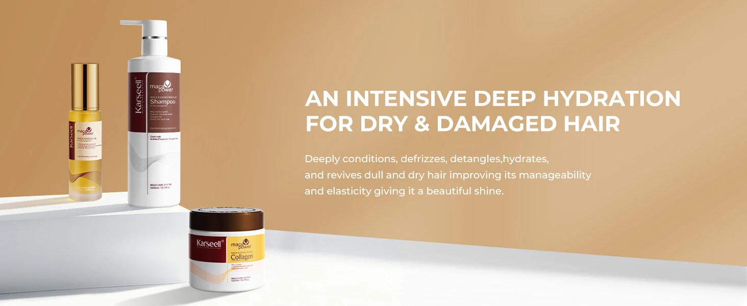 Karseell Collagen Hair Mask + Argan Oi + Hair Shampoo Essence Moisturizing Repair Set for Dry Damaged Hair Gift