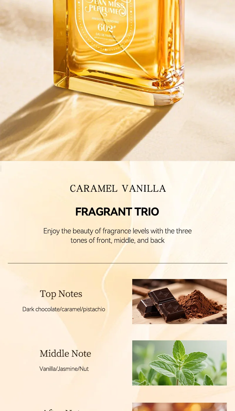 Women Perfume Long-lasting Fresh Caramel Vanilla - 10H Naturally Refreshing Romantic Encounter Gourmand Sweet EDP Spray