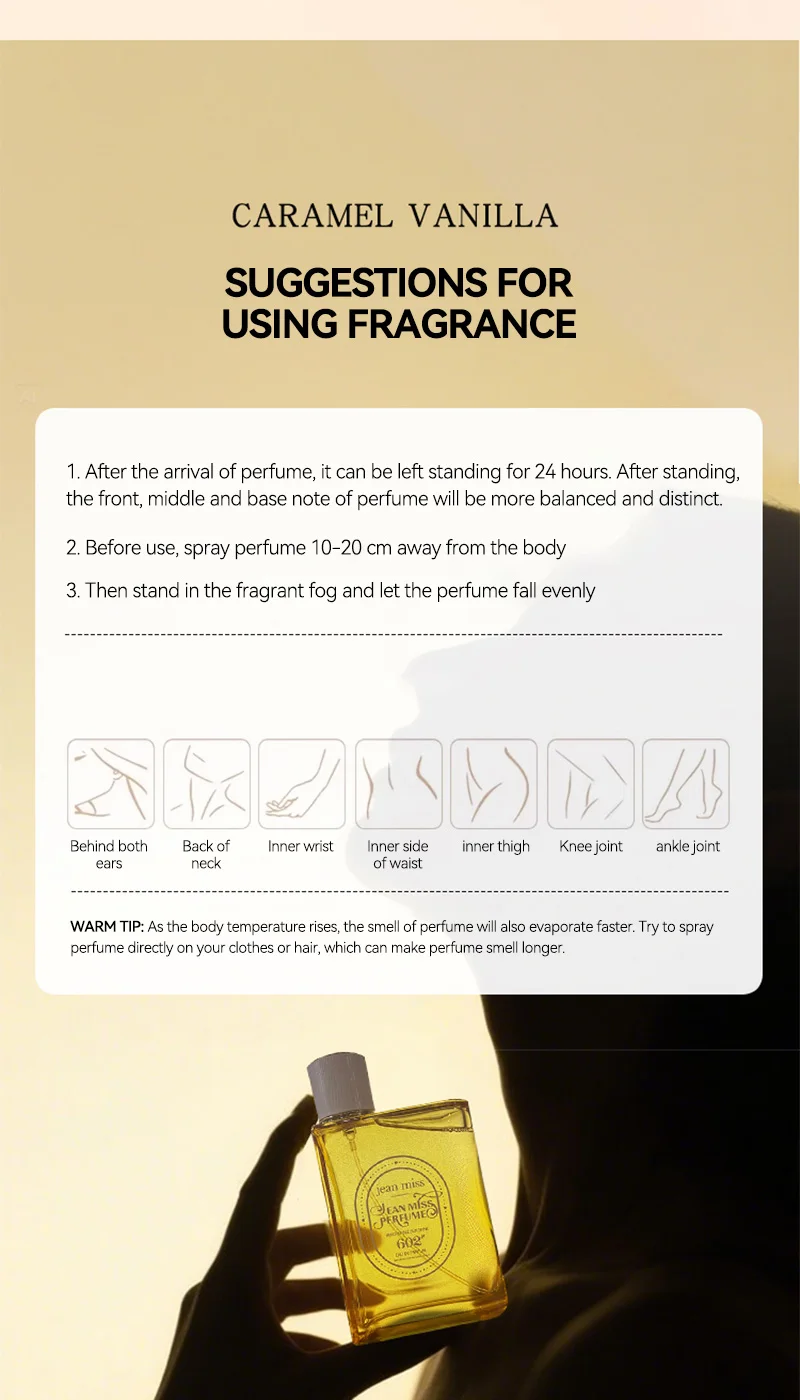 Women Perfume Long-lasting Fresh Caramel Vanilla - 10H Naturally Refreshing Romantic Encounter Gourmand Sweet EDP Spray