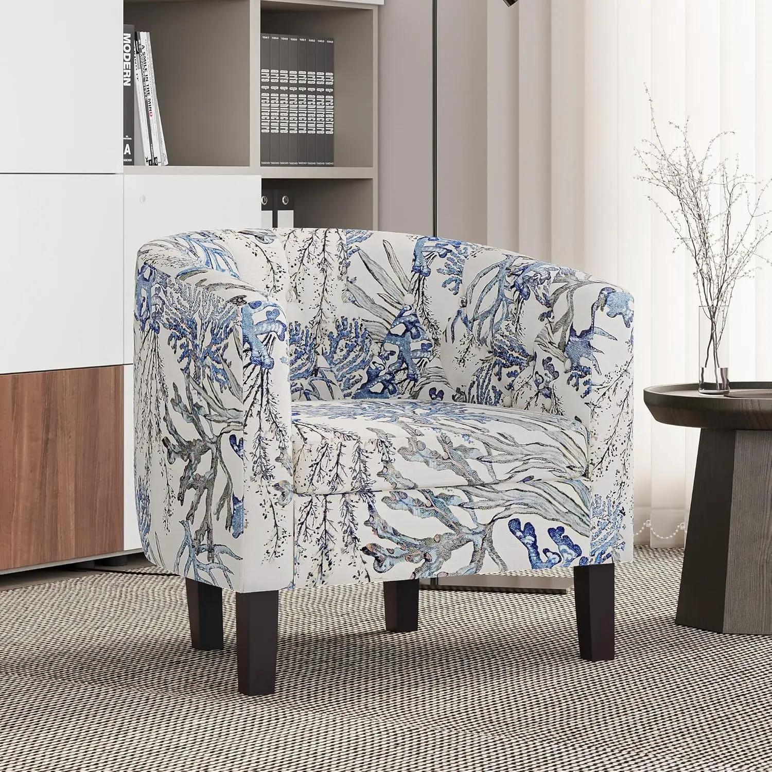 Arm Chair, Set of 2 Modern Comfy Upholstered Tufted Club Chair with Sturdy Legs and Linen Fabric for Bedroom Livin