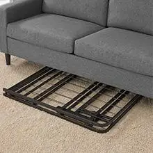 BestMassage Twin Metal Foldable Bed Frame Heavy Duty Steel Slats 6 Legs No Box Spring Easy Assembly Under-Bed Storage For Home