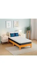BestMassage Twin Metal Foldable Bed Frame Heavy Duty Steel Slats 6 Legs No Box Spring Easy Assembly Under-Bed Storage For Home