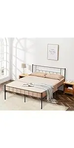 BestMassage Twin Metal Foldable Bed Frame Heavy Duty Steel Slats 6 Legs No Box Spring Easy Assembly Under-Bed Storage For Home