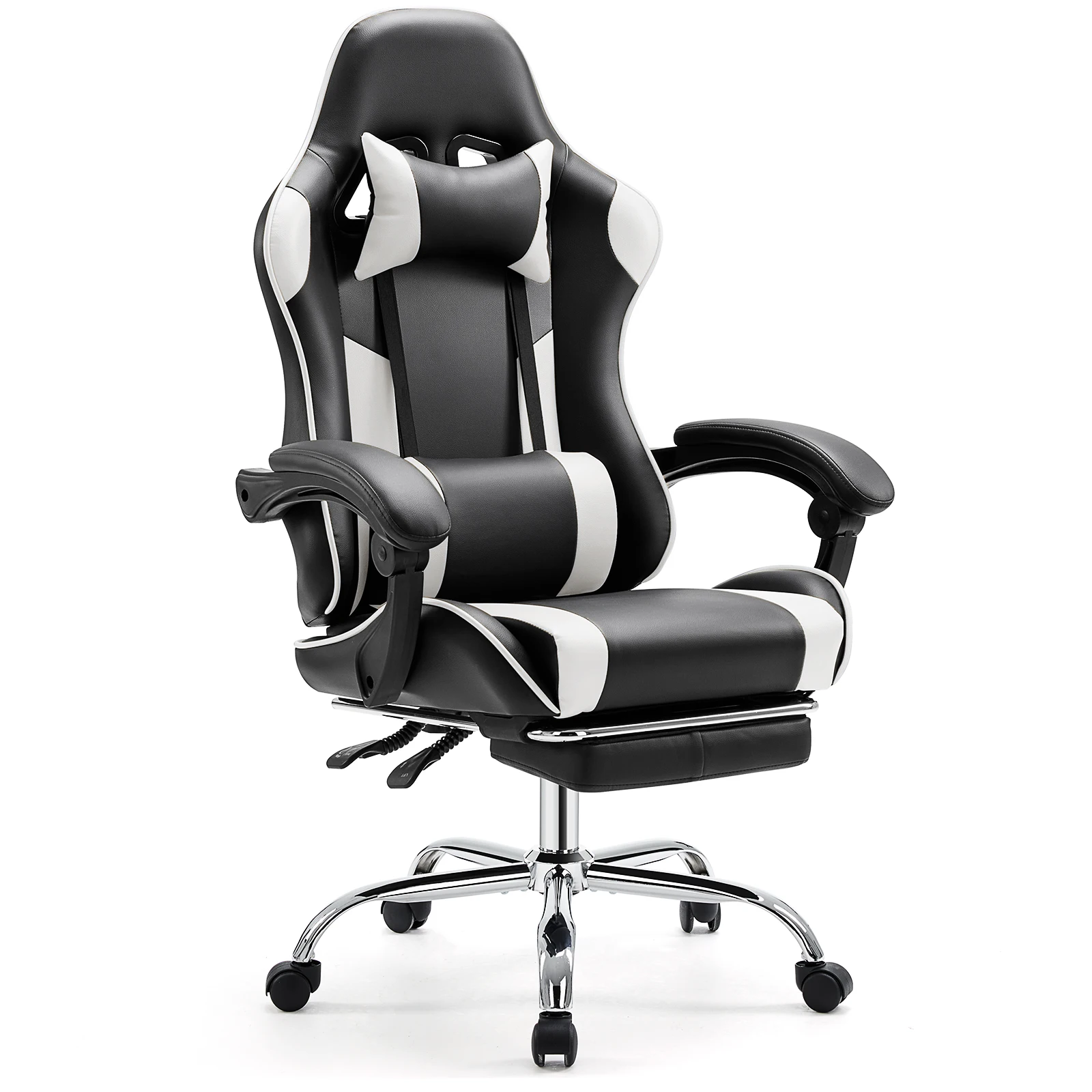 MCQ Gaming Chair Video Game Desk Ergonomic Office Chair with Footrest and Lumbar Support Height Adjustable with 360° Swivel