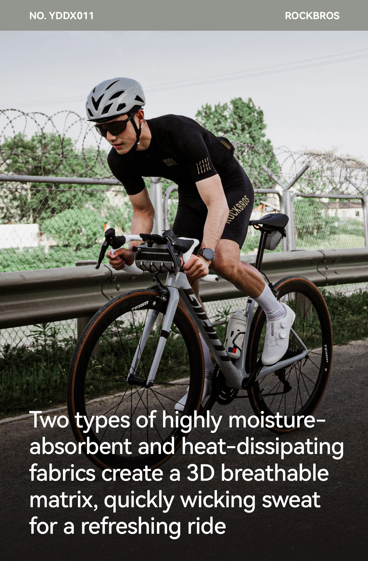 ROCKBROS Summer Cycling Short Sleeve Jersey Lightweight Quick Dry Breathable Sunscreen Jersey High Elastic Men Cycling Clothing