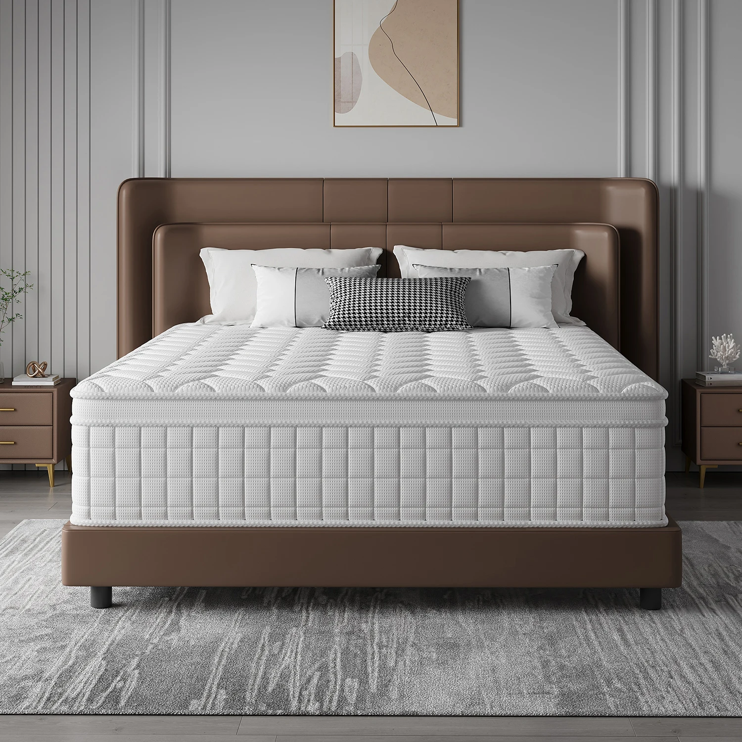 Queen King Mattress 12 Inch 14 Inch 8inch 10inch Twin Full Superior Firm Hybrid Mattress In A Box - Euro Top Luxury Mattress-Gel Memory Foam And Innerspring Hybrid Mattress For Motion Isolation, Edge Support