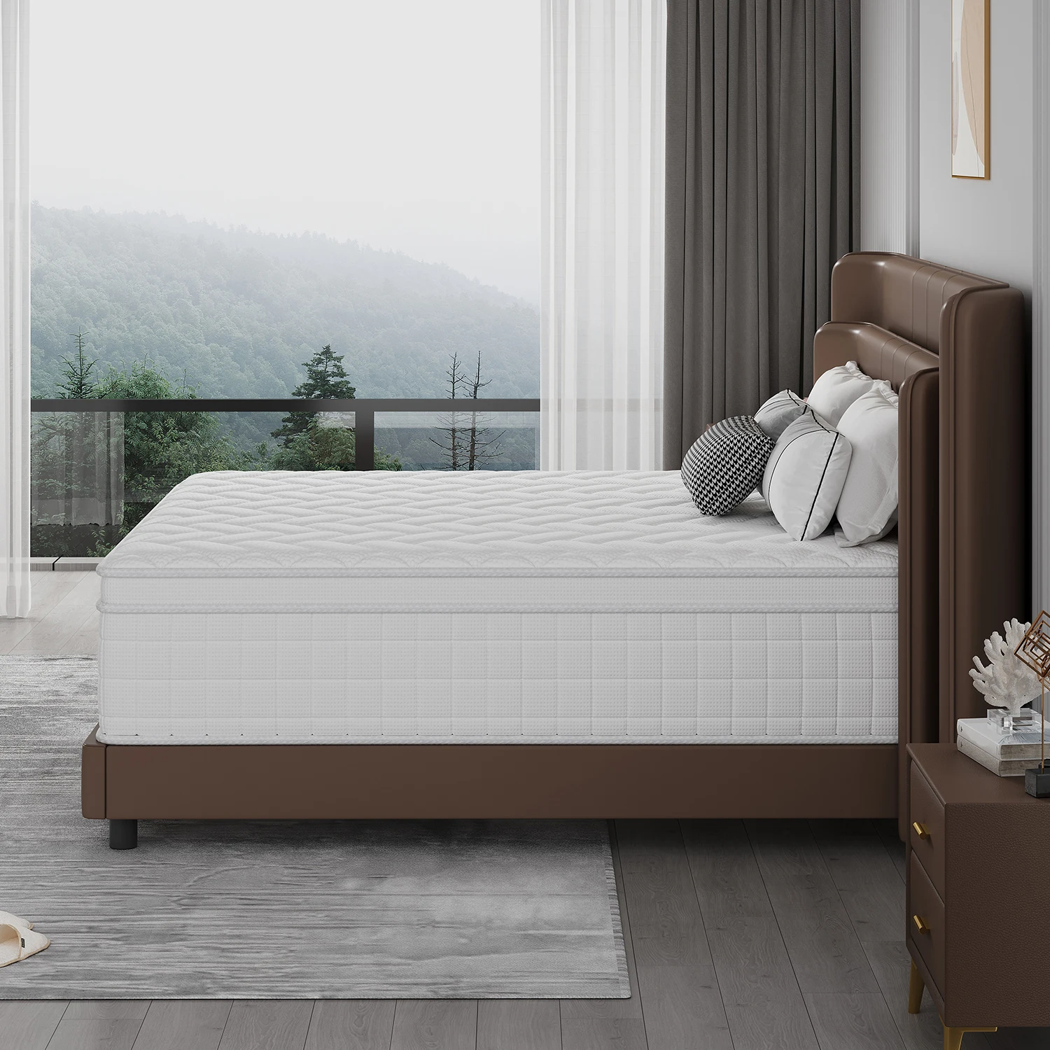 Queen King Mattress 12 Inch 14 Inch 8inch 10inch Twin Full Superior Firm Hybrid Mattress In A Box - Euro Top Luxury Mattress-Gel Memory Foam And Innerspring Hybrid Mattress For Motion Isolation, Edge Support