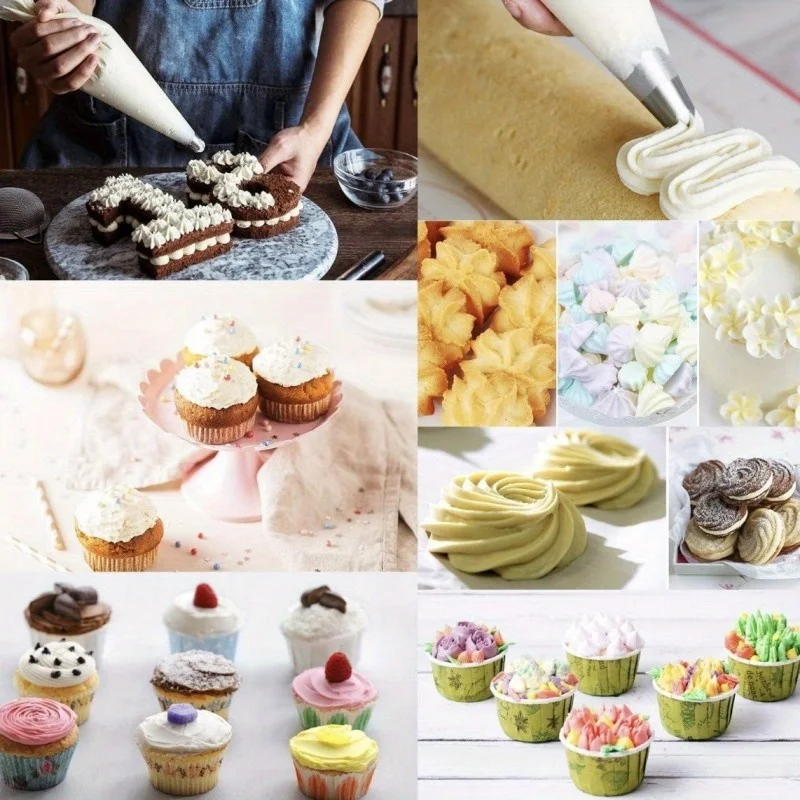100 Pce - Disposable Piping Bags Food Grade Thickened Anti-Burst Pastry Bags for Cake Cookie Decorating
