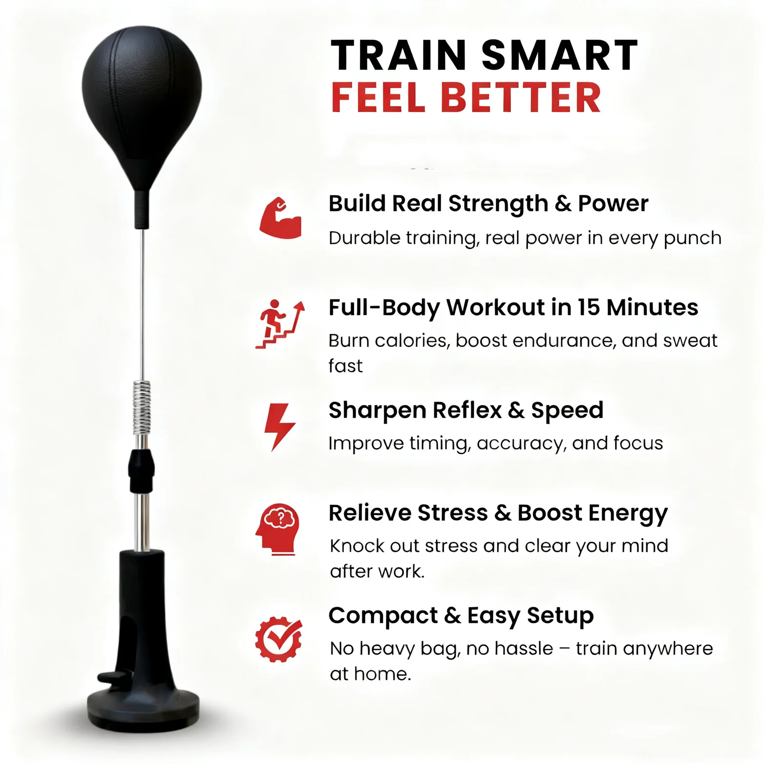 New Premium Punching Bag, Cobra Bag for Boxing Agility Training Home Fitness Equipment Thickened Rod Reflex Bag Family Best Gift