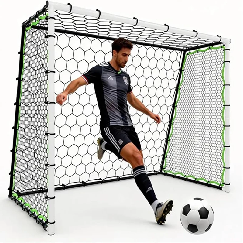 Soccer Goal Rebounder Trainer 3-in-1 Net,Large Ultra-Responsive Rebound Net with Ground Stakes for Football Soccer Practice