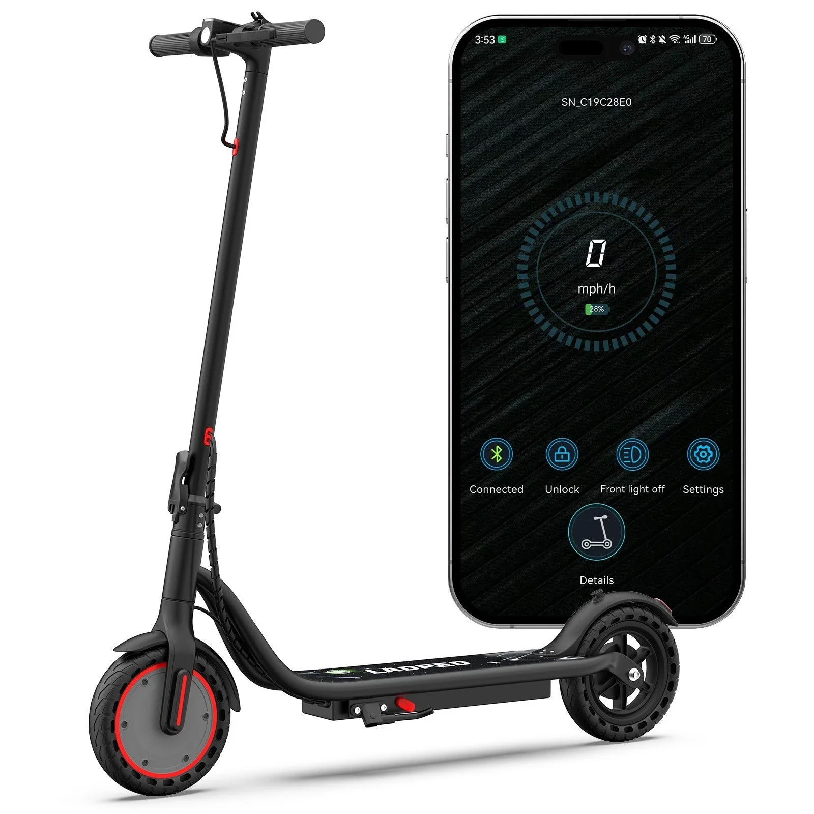 Electric Scooter for Kids,8.5inch Solid Tires,350W Motor,16mph Max Speed,up to 15miles Max Range,Dual Braking System,265lbs Load Capacity,Foldable, Lightweight & Portable