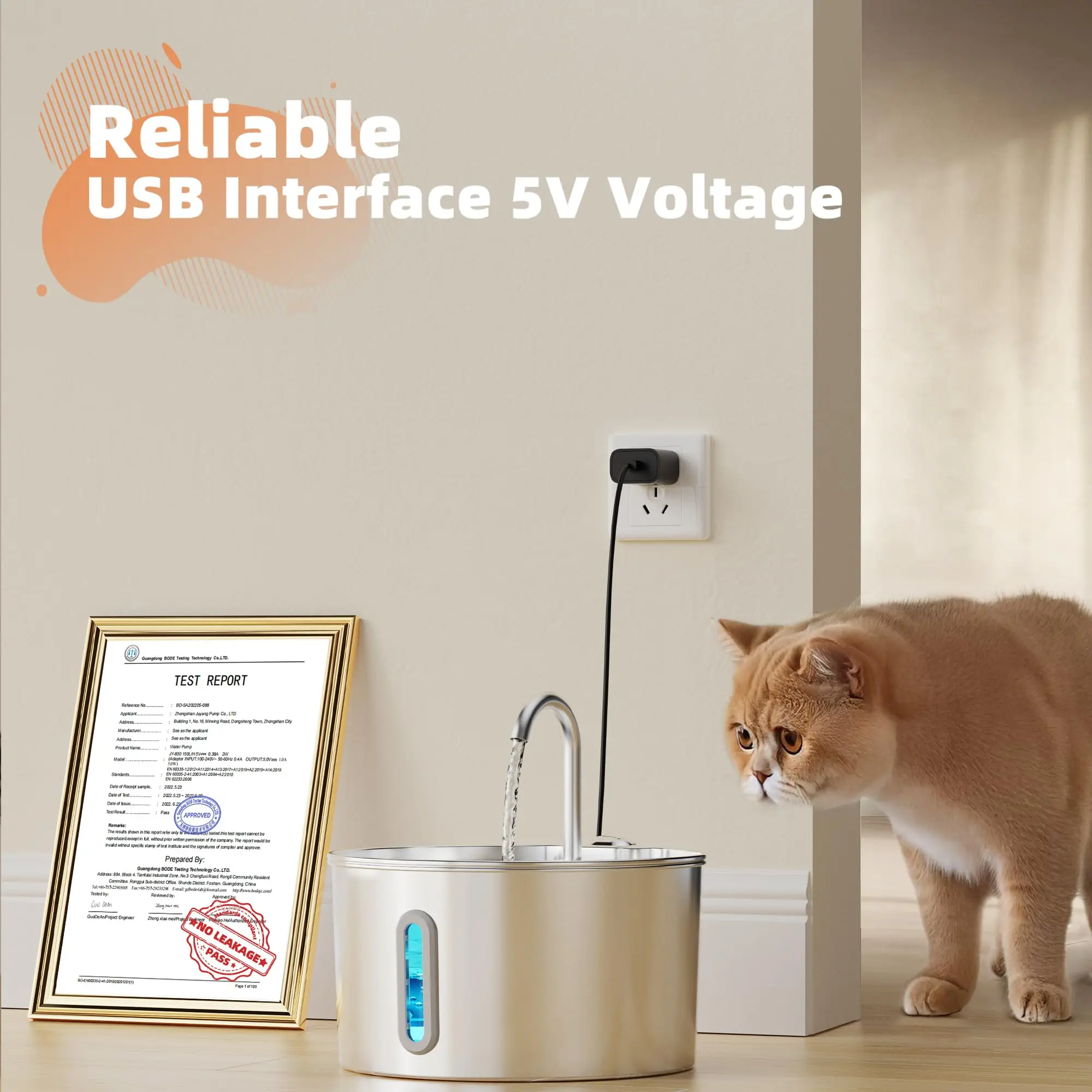 2.2L Cat Drinking Fountain Automatic Stainless Steel Pet Dogs Water Dispenser Ultra-quiet Pump Water Foutain For Multiple Pets