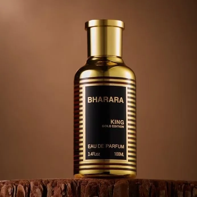 Bharara King Gold Edition Eau de Parfum 3.4oz/100ml Woody Spicy Fragrance for Men with Travel Spray