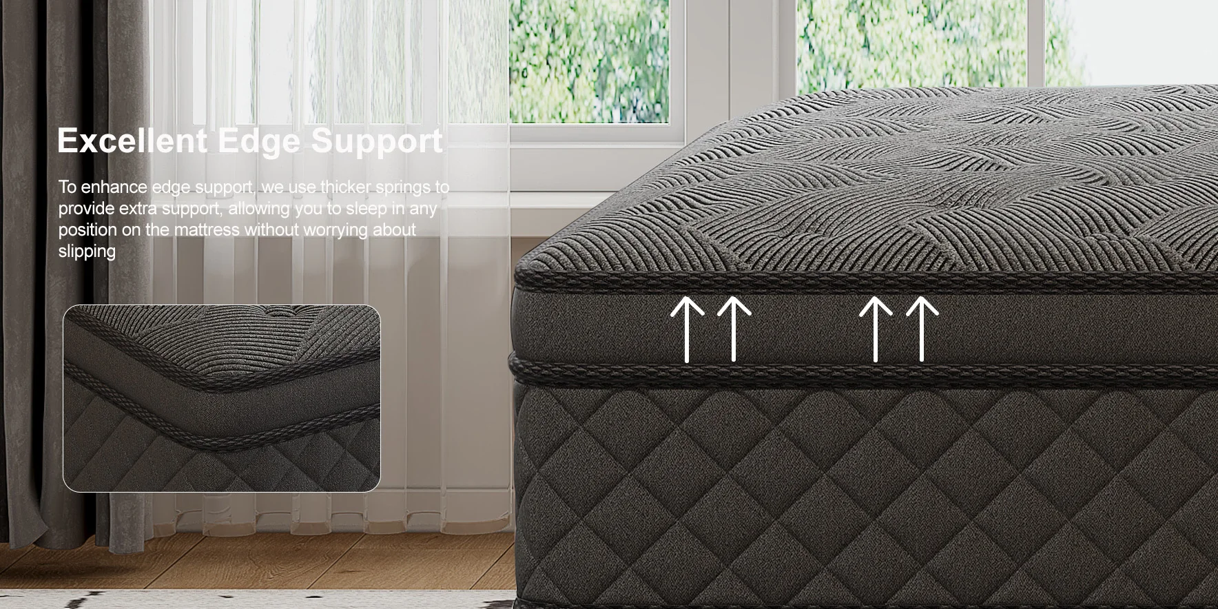 12inch Memory Foam Hybrid Mattress With Pocket Springs, Twin, Full, Queen, King, Sizes In A Box, Medium Firm, Mattresses For Support Comfort, Fiberglass-Free Suitable For Home BedroomsAnd Hotels
